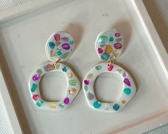 Rainbow Earrings Dangle, Party Earrings, Colorful Jewelry