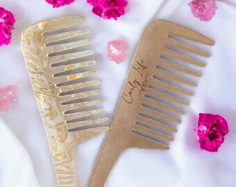 Wide Tooth Gentle Detangling Curl Comb | Reduce Breakage | Gentle Detangling for Curls | Curly Hair Brush | Curl Defining Brush