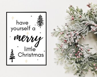 Indoor Christmas Decor, Holiday Art, Xmas Decoration, Happy Holiday Print, Christmas Prints, Winter Art, Christmas Sign, Digital Download