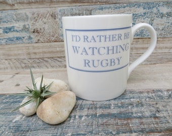 I'd Rather Be Watching Rugby Large Bone China Mug - 350ml