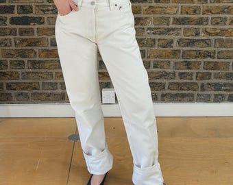 Vintage 1990s White 'Levis' 501 Jeans