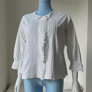 Edwardiaans Frans katoenen vintage shirt uit de jaren 1900