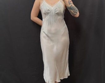 Vintage 40er Jahre Deadstock Eisblauer Slip