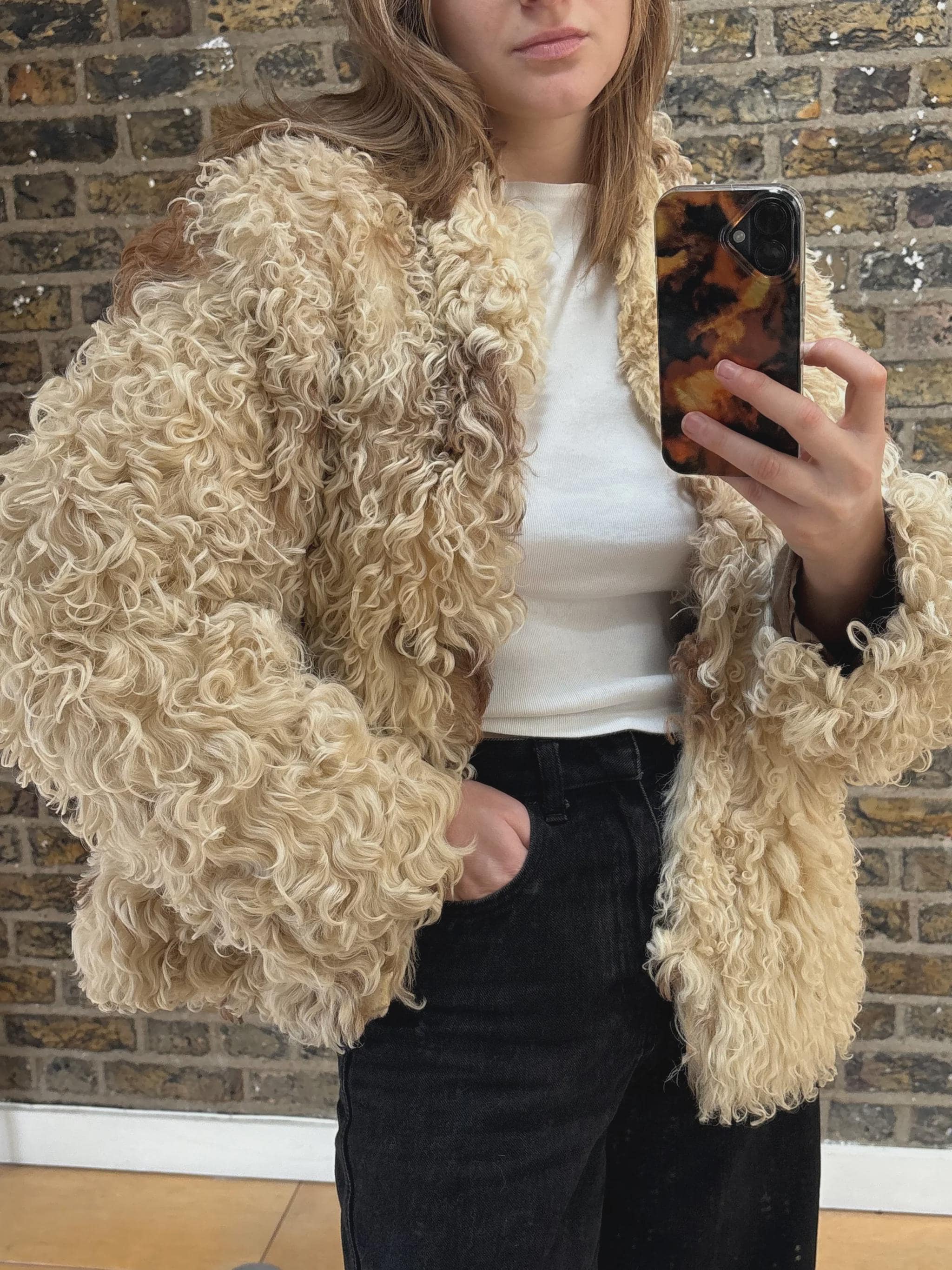 Rare antartex 3648 Mouton Coat Sheepskin Boa Jacket Extremely Warm