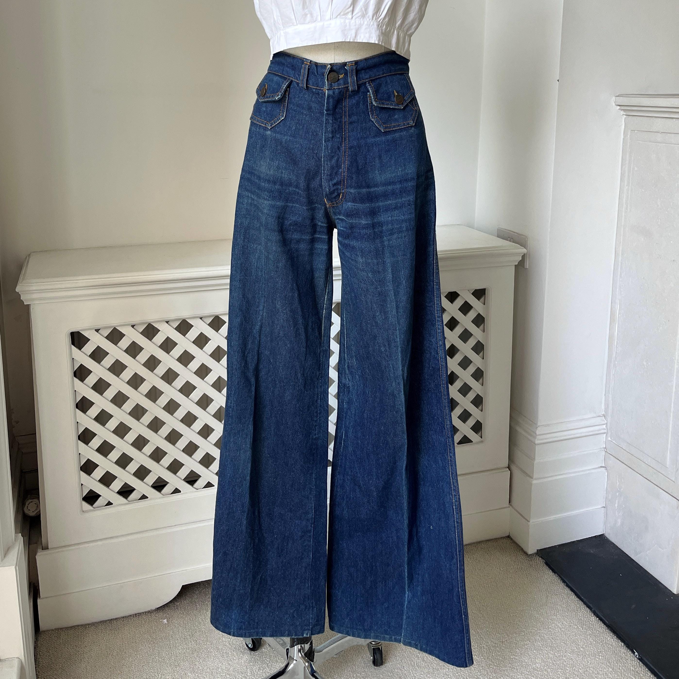 パンツ 1970s moods flare denim pants vintage Mens Bell Bottom Jeans Flared Denim Pants 60s 70s Vintage