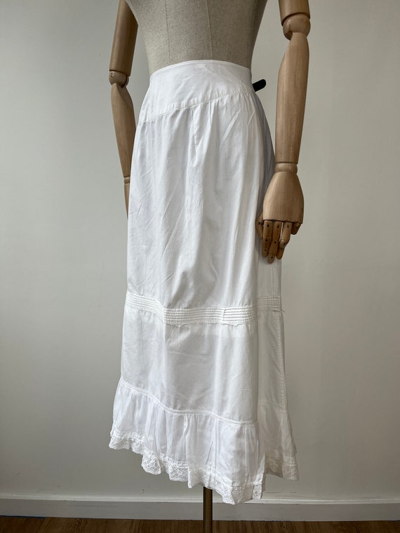 XL 1910s Edwardian Petticoat Skirt with Lace Trim - image 3