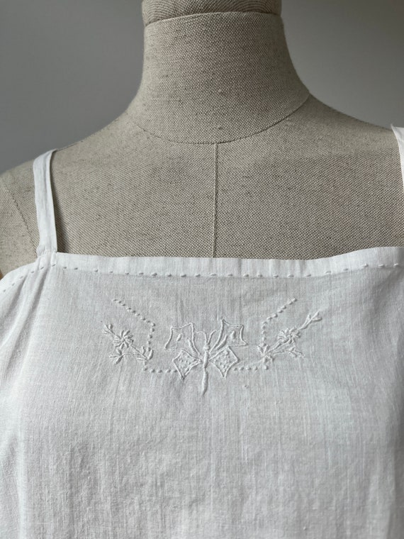 M 1910s Antique Edwardian White Cotton Chemise Tu… - image 5