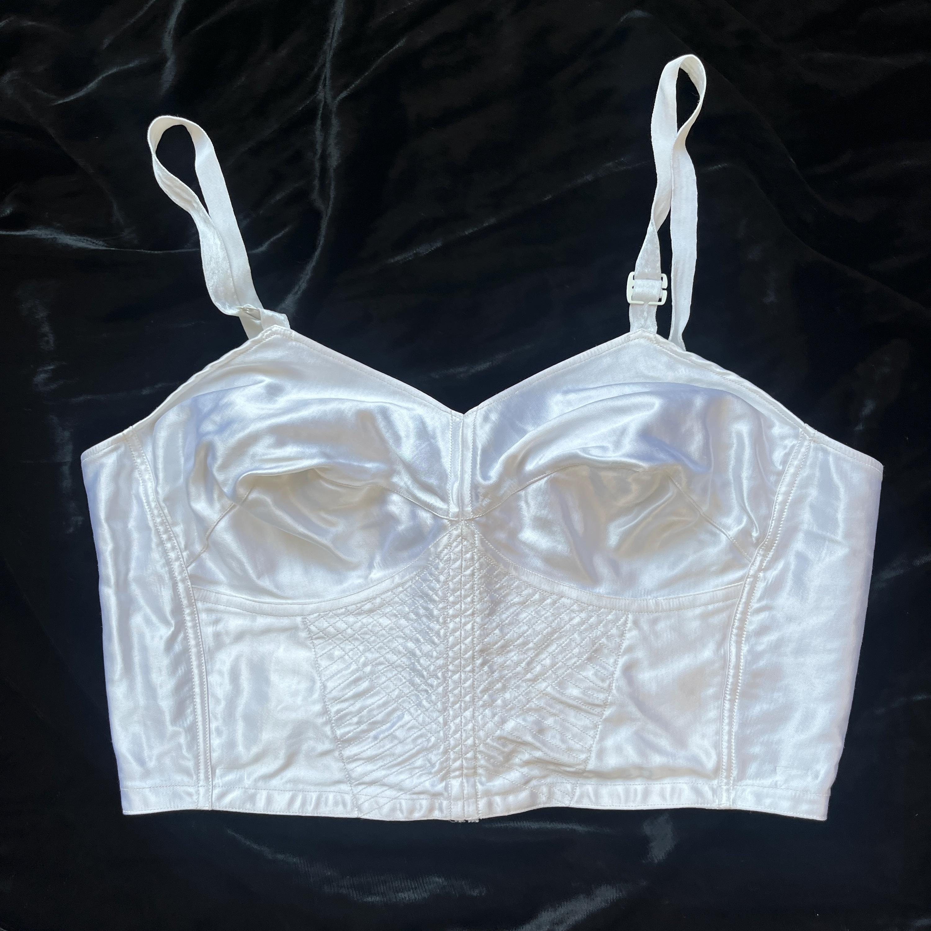 vintage bra ヴィンテージブラ レース 古着 レトロ フラワー 刺繍[品番：LCLW0005727]｜レースレディース