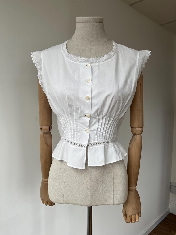 Vintage 1910s Edwardian Cotton Corset Cover Chemise With Peplum - Etsy
