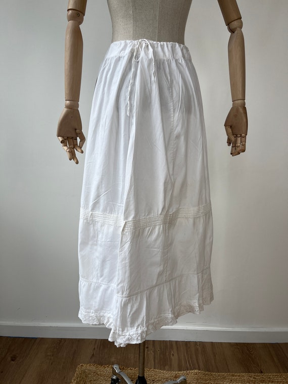 XL 1910s Edwardian Petticoat Skirt with Lace Trim - image 2