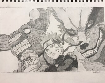 Kurama Drawing Etsy Kurama Drawing Etsy