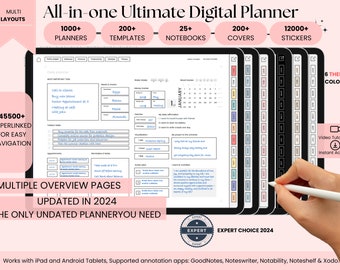 All in one Digital Planner | 2025 Digital Planner | Undated Digital Planner | Goodnotes Digital Planner | iPad Planner Goodnotes | FREE GIFT