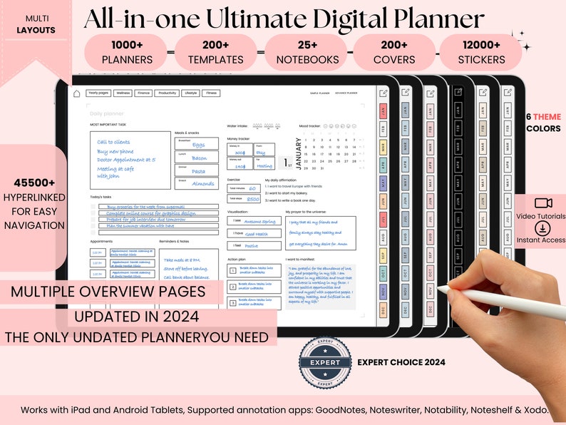 All in One Digital Planner | 2025 Digital Planner | Undated Digital ...