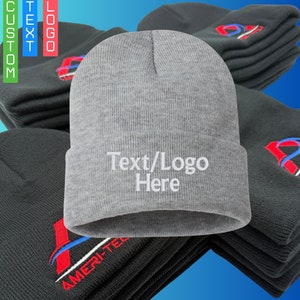 Custom Logo Embroidered Beanie, Custom Beanie, Personalized Text Beanie, Business Logo Branding, Winter Beanie