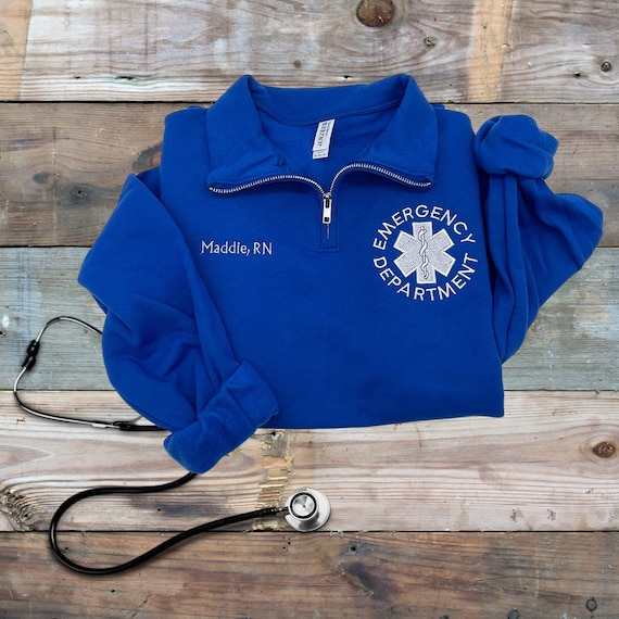 Emergency Department Sweatshirt, Quarter Zip, Cozy Nurse Sweater, ER Nurse, Emergency Room, Nurse Gift, ER Tech, ER Doctor, First Responders