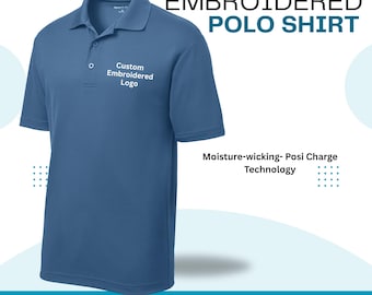 Custom Embroidered Performance Polo, Dri-Fit Style Polo, Personalized Logo Shirt, Moisture-Wicking Athletic Polo, Business Uniform