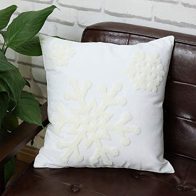 Embroided Snowflake Christmas Pillowcase Set of 2 Etsy