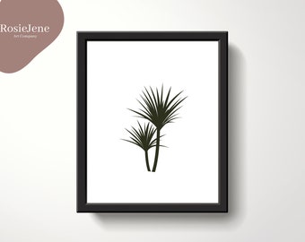 Palm Tree Art Print, Digital Download, Tropical Botanical Tree, Minimalist, Printable Wall Art, Mid-Century Modern