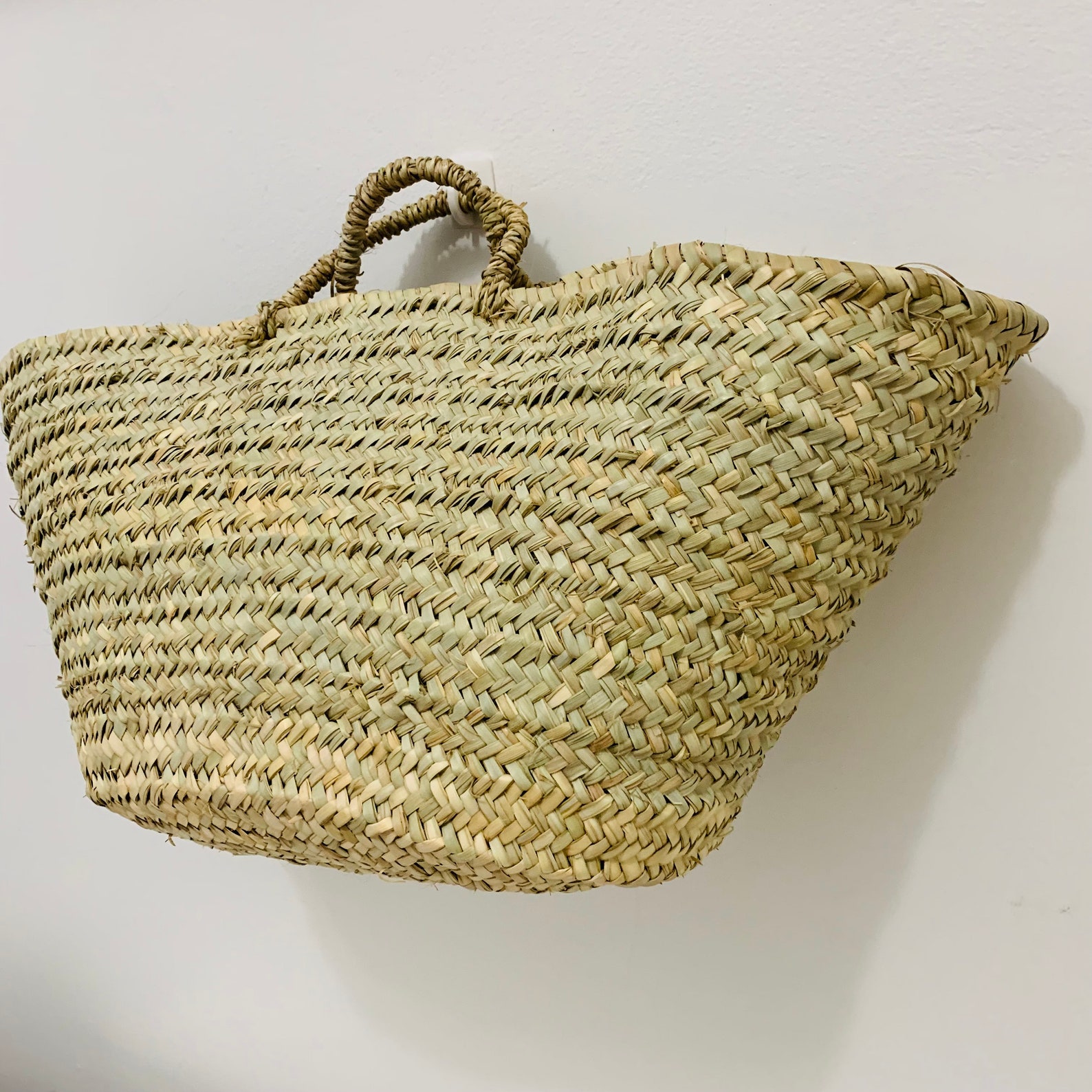 Bohemian beach basket handmade straw beach basket wicker Etsy