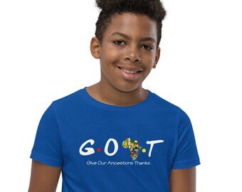 GOAT youth shirt, Black History, Black Excellence, Give Thanks, Black Excellence tshirt, Blacknificent, Africa, African, Motherland tee