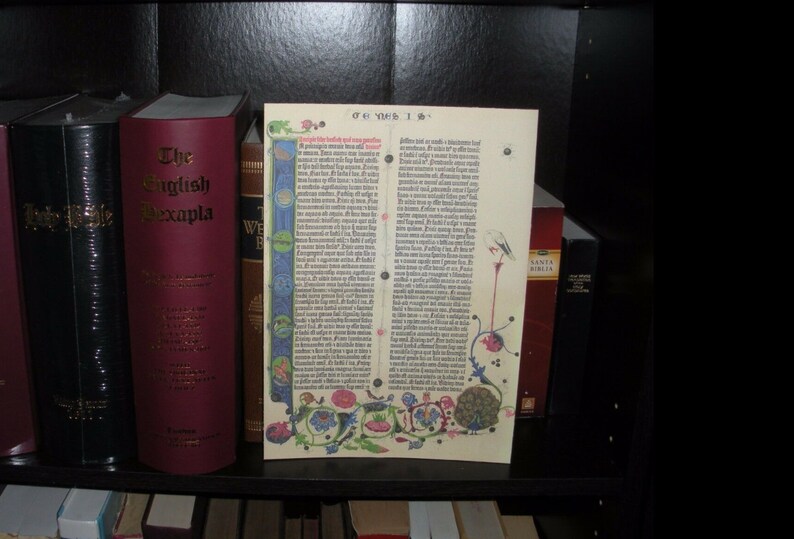 Very Rare 1455 GUTENBERG BIBLE LEAF Reproduction Facsimile Etsy