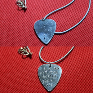 Big Time Rush Guitar Pick Song Choker // Music // BTR // Hand Stamped // Double Sided