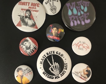 Matt Rife Buttons // Comedian Fan // probleMATTic Fan Pinback Buttons