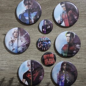 DC Titans Team Pinback Buttons // TV Series Buttons// Titans // Button Pins // Superhelden // Teen Titans