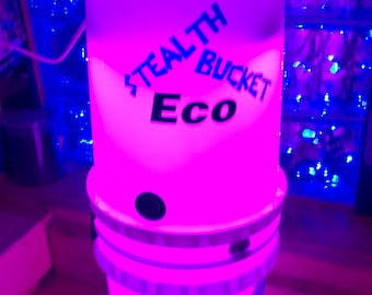 WHITE ECO stealth grow bucket Space Bucket w/LED grow light & Hygrometer now uses only 10 watts!!!