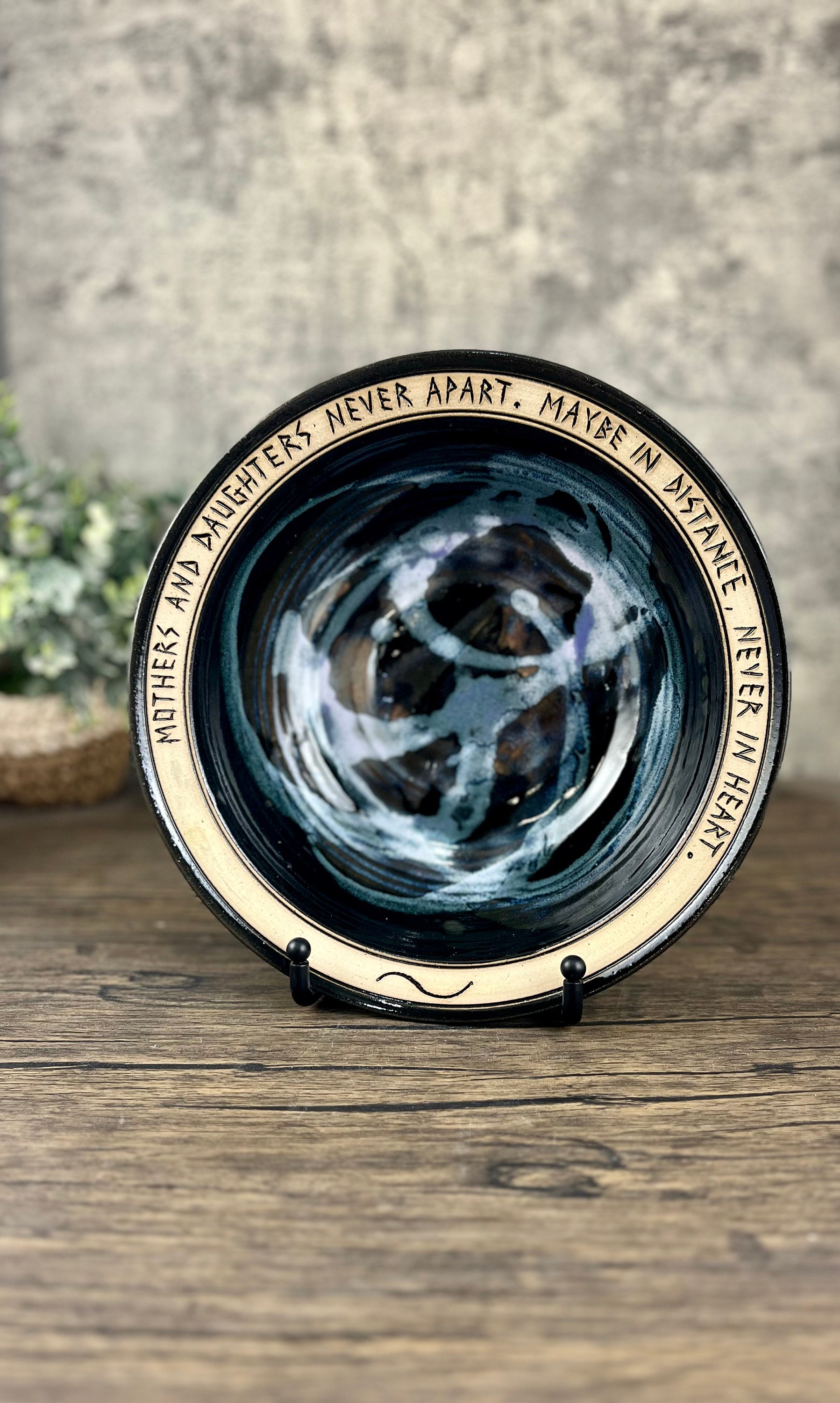 Handmade Pottery Bowl: Mothers & Daughters Gift, Never Apart Bowl