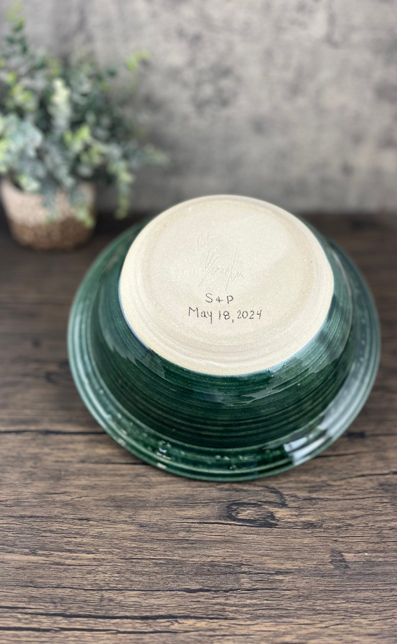 Love is Patient Love is Kind Handmade Pottery Bowls Religious Wedding Gifts Couple Housewarming Gift Christian Scripture Wedding Gift BOTTOM personalized