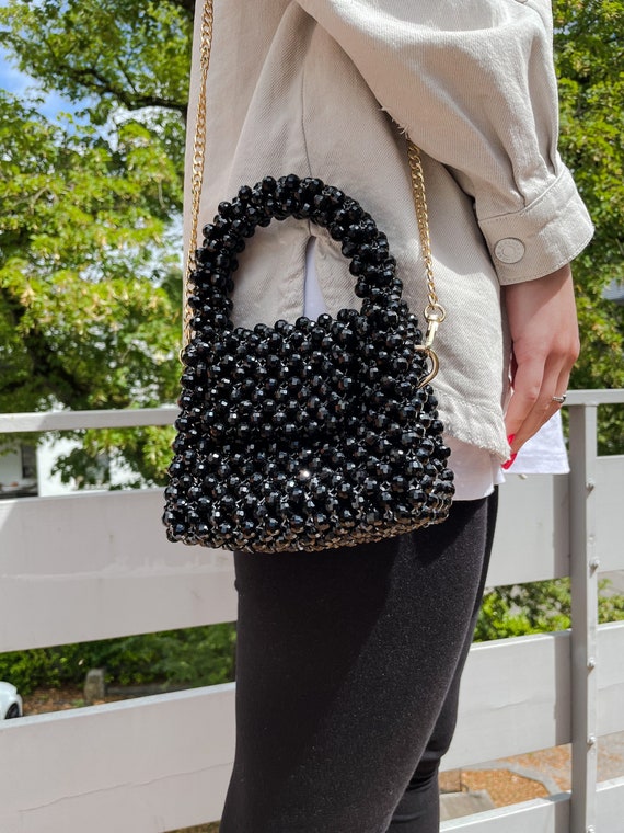 Zara pearl mini crossbody bag  Pearl bag, Classy purses, Beaded bags