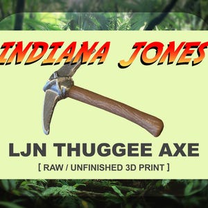 Indiana Jones - LJN Toy Custom Replacement Thuggee Axe - Temple of Doom Action Figure - Un-Painted 3D PRINT ONLY