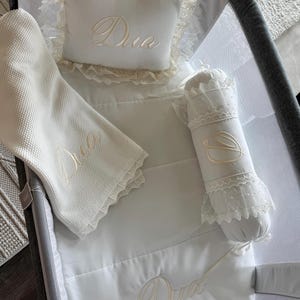 Personalized Baby Girl Crib Bedding Set: Embroidered Blanket & Pillow
