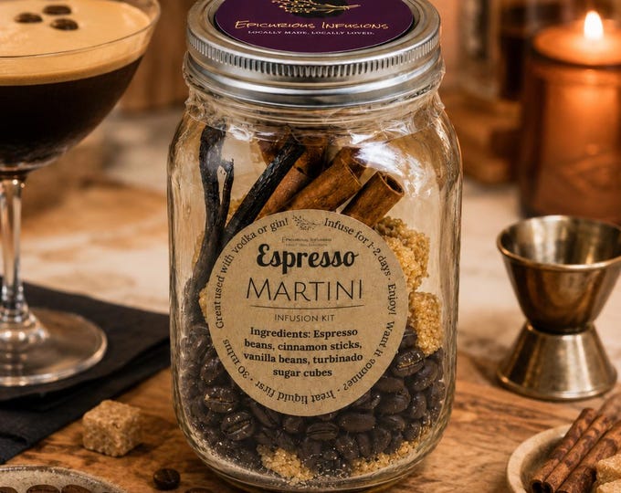 Espresso Martini Drink Infusion Kit – Coffee, Vanilla and Cinnamon for Cocktails, Mocktails and Coffee Drinks