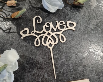 Cake Topper, Топпер, Love zur Hochzeit oder Blumenstecker