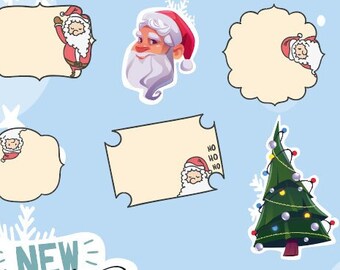 Weihnachtsstickers, Laptop Sticker und Kartenherstellung, Winter Sticker, Aufkleber für Geschenke