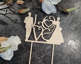 Cake Topper, Топпер, Love zur Hochzeit oder Blumenstecker