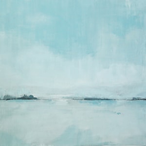 Origineel groot acrylschilderij. Blauw - acryl op canvas 90 cm x 90 cm (36&quot; x 36&quot;)