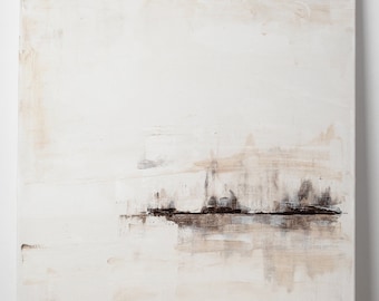 Beige Abstract Painting: Acrylic Canvas Wall Art (60x80 cm)