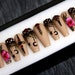 Star and Moon Dream Press On Nails | French Tips Black Glue On Nails | Elegant Fake Nails | False Coffin Nails A71 