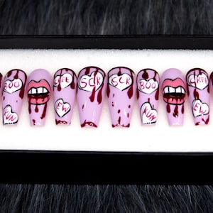 Sweet Blood Halloween Press On Nails | Luxury Glue On Nails | Salon Quality Fake Nails | Matte Gel X False Nails K125