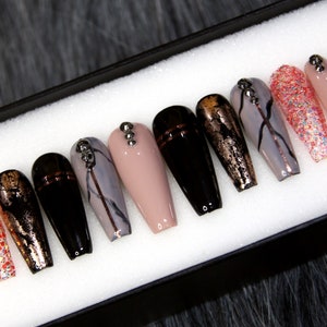 Pastel Mix Press On Nails: Luxury Coffin Nail Art