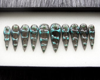 Halloween Stiletto Press On Nails: Dark Nights Luxury False Nails