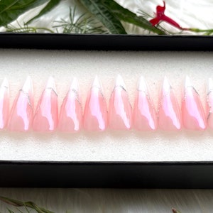 Pure Pink Press On Nail | Simple Fake Nail | Luxury False Nails | Weeding Coffin Nail K167
