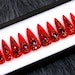 Ruby Heart Press On Nails Stiletto | Glue On Nails | Luxury Fake Nails | Red False Nails K29 