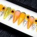 Yellow Sunflower Press On Nails - Customizable Nails - Coffin Long Nails - Gel Press on Nails - Floral Nails - Instant Nails N396 