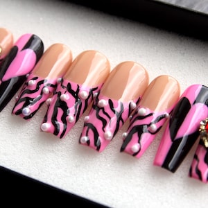 Lovesick Girl Press On Nails | Luxury Glue On Nails | Salon Quality Fake Nails | Gel X False Nails | Coffin Nails K155