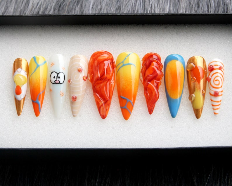 Candy Love Press On Nails Luxury Glue On Nails Salon Quality Fake Nails Matte Gel X False Nails Nails K152 image 3