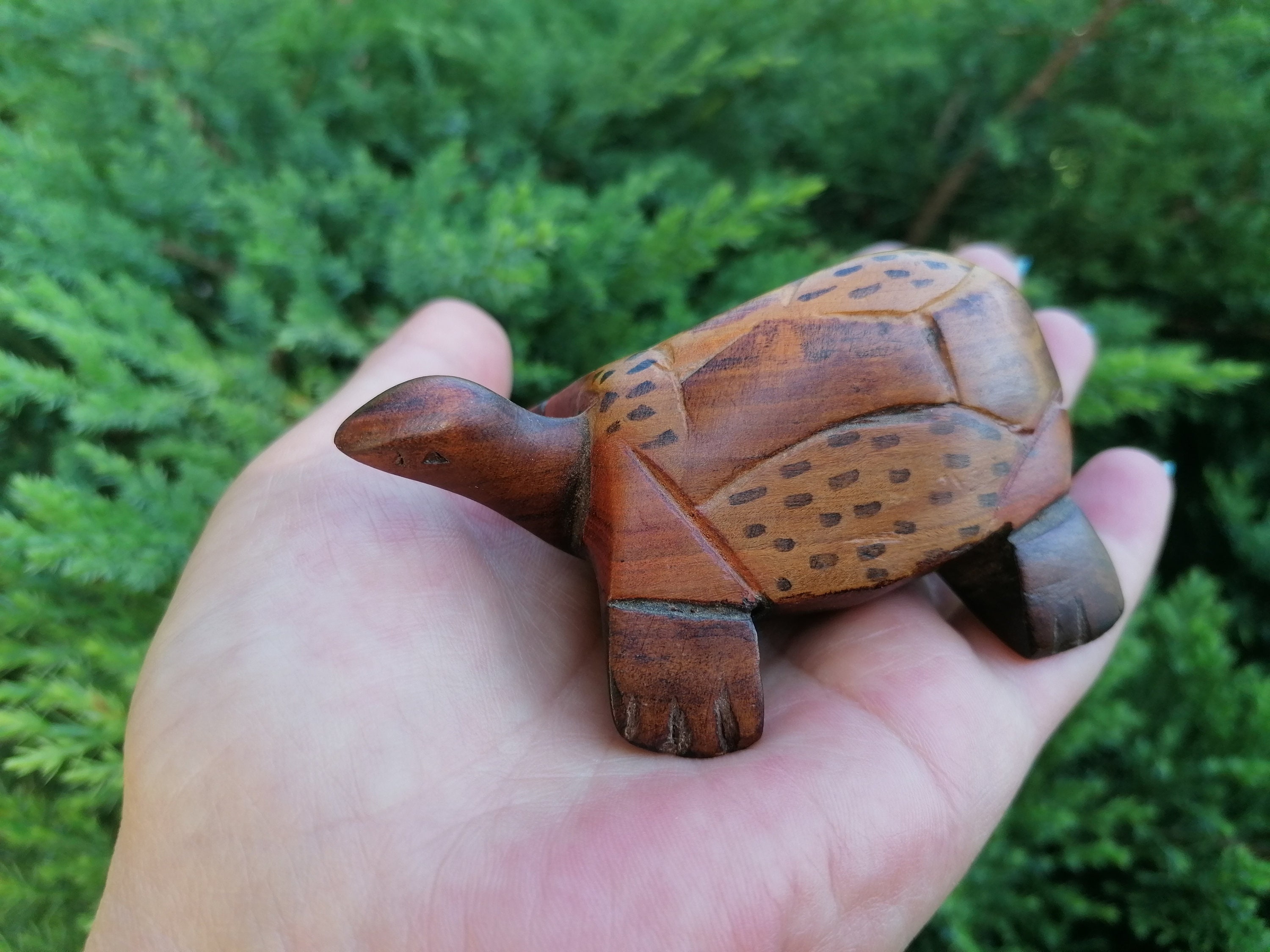 Miniature Turtle Figurine Small Hand Carved Wooden Turtle | Etsy